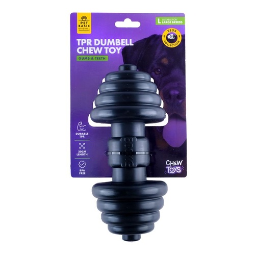 Tough Dog Toy TPR Dumbell Zeus Collection Black 20cm x 8.5cm x 8.5cm