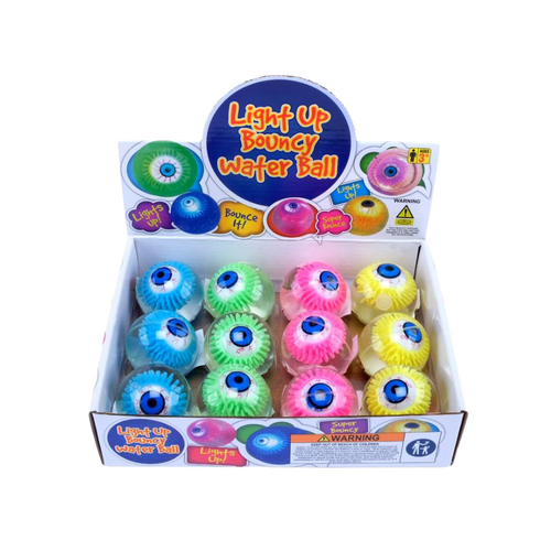 Bouncy Light Up Water Ball with Eye Ball 5.5cm Assorted Colours