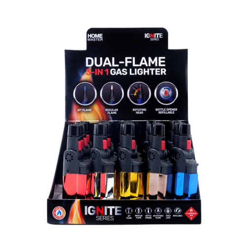 Lighter Gas Dual Flame 3-in-1