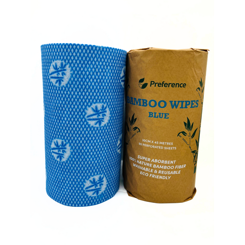 Bamboo Wipes Blue Super Absorbent x 90 Sheets